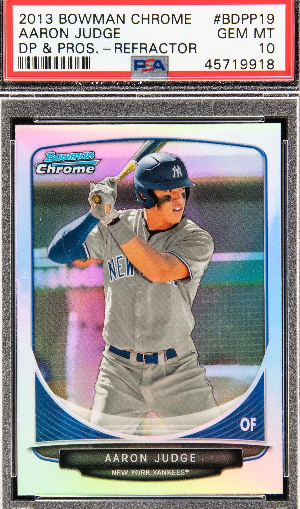 2013 Bowman Chrome Aaron Judge Refractor Rookie RC #BDPP19 PSA 10 Gem Mint