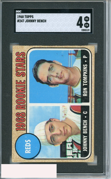 1968 TOPPS JOHNNY BENCH #247 SGC 4 RC