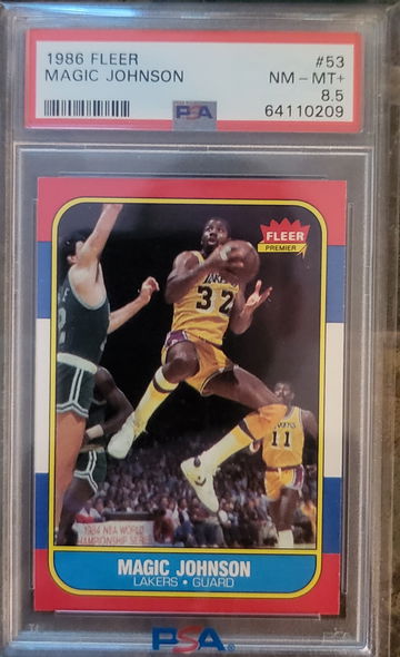 1986 Fleer Magic Johnson PSA 8.5