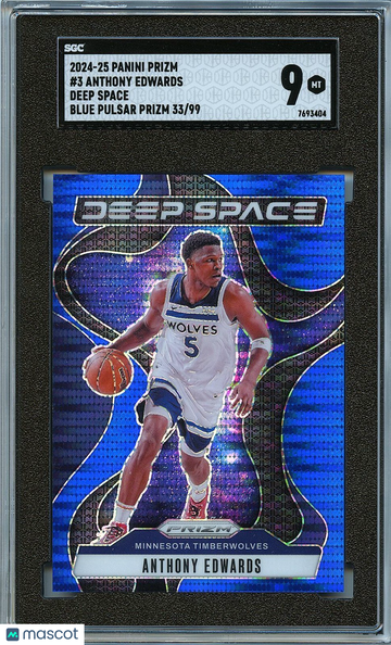 2024 Panini Prizm Anthony Edwards #3 Blue Pulsar SGC 9