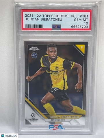 2021 Topps Chrome UEFA Champions League Jordan Siebatcheu #181 PSA 10