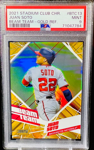 Juan Soto Gold Refractor PSA 9 Stadium Club Chrome Beam Team