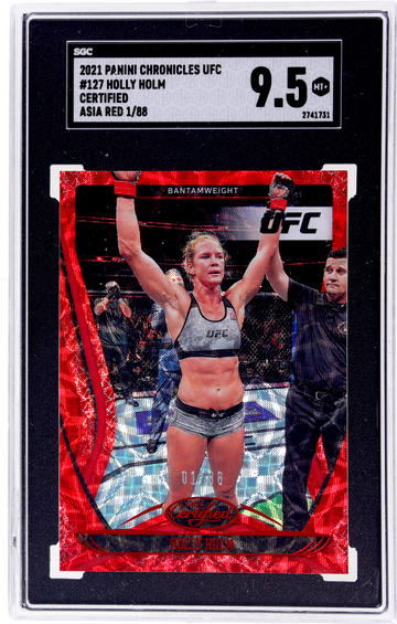 2021 Panini Chronicles Certified Holly Holm #127 Asia Red 1/88 SGC 9.5