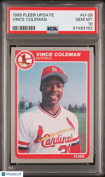 1985 Fleer Update Vince Coleman #U-28 PSA 10