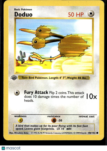 Doduo 1999 Base Set 1st Edition #48/102
