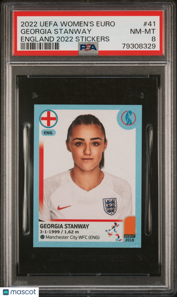 2022 Panini UEFA Women'S Euro England 2022 Stickers Georgia Stanway #41 England 2022 Stickers PSA 8
