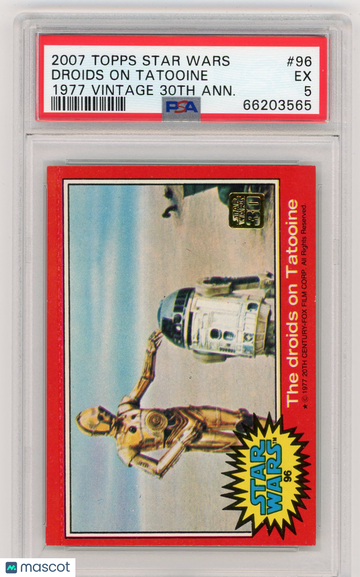 2007 Topps Star Wars 1977 Vintage 30th Anniversary Stamped Card Droids On Tatooine #96 PSA 5