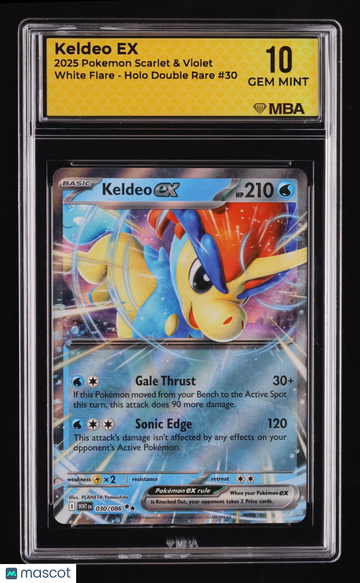 2025 Pokemon Scarlet & Violet White Flare Keldeo Holo Double Rare MBA 10 #30