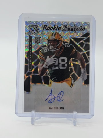 2020 mosaic rookie Scripts AJ Dillon prizm refractor signature