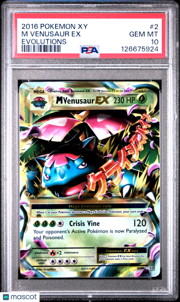2016 Pokemon Xy Evolutions M Venusaur EX Evolutions PSA 10 #2