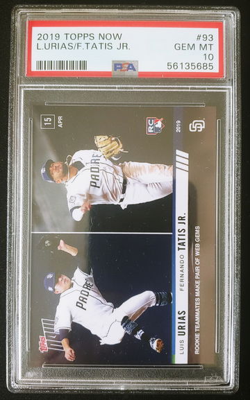 2019 TOPPS NOW #93 FERNANDO TATIS JR. & URIAS PSA 10 GEM MT PADRES RC /559