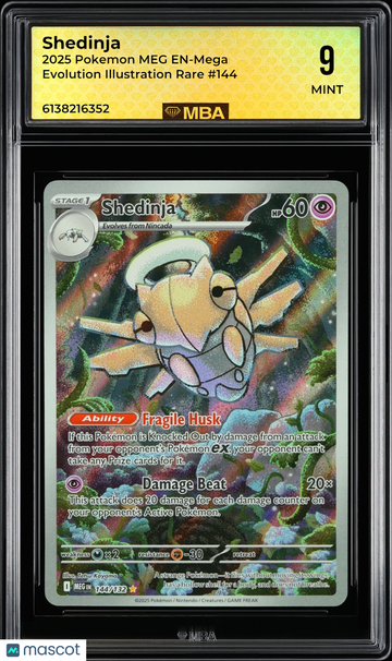 2025 Pokemon MEG EN-Mega Evolution Shedinja #144 Illustration Rare MBA 9