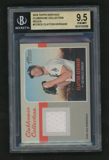 2019 Topps Heritage Clubhouse Collection Relic Clayton Kershaw #CCR-CK BGS 9.5