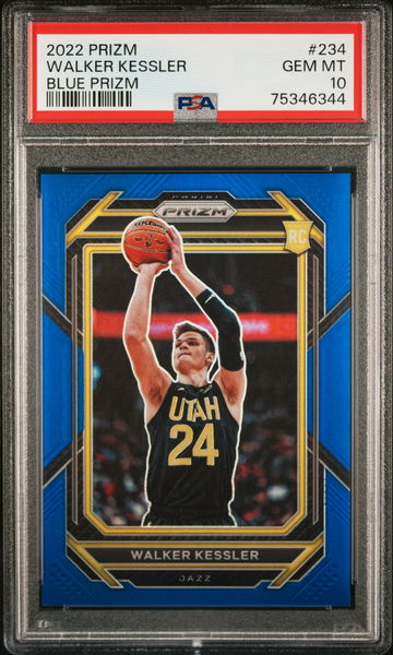 2022 Panini Prizm Blue Prizm Walker Kessler #234 RC /199 PSA 10