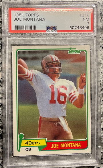 1981 Topps Joe Montana RC PSA 7