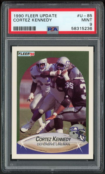 1990 Fleer Update Cortez Kennedy RC #U-85 PSA 9 Mint - Seattle Seahawks