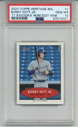 2020 TOPPS HERITAGE #7 '71 BAZOOKA TEST MINI BOBBY WITT JR. CARD PSA 10