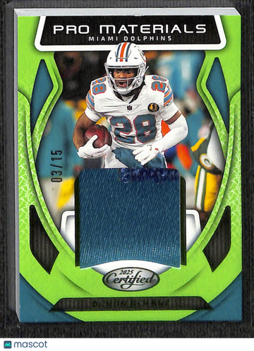 03/15 2025 Panini Certified Pro Materials De'Von Achane #PM-DAE Green