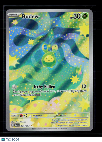 2026 Mega Evolution – Ascended Heroes Budew Holo Secret Rare #221/217