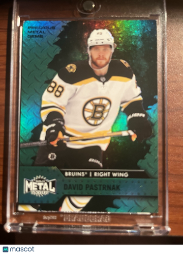 2020-21 Skybox Metal Universe - [Base] - Precious Metal Gems Gree David Pastrnak #88 Precious Metal Gems Green
