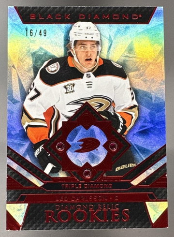 2023 Upper Deck Black Diamond Leo Carlsson Relic Rookies Ruby /49 RC