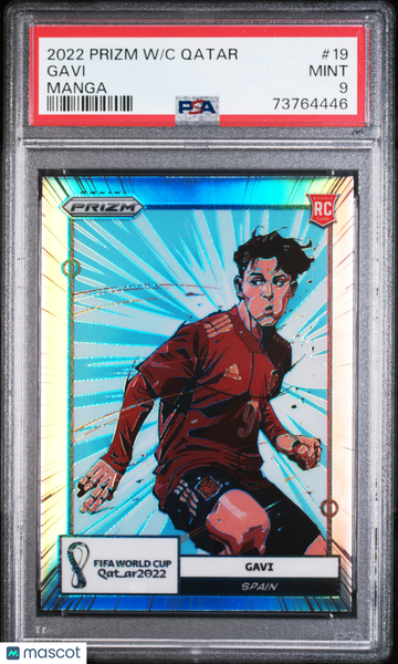 2022 Panini Prizm World Cup Qatar Manga Gavi #19 PSA 9