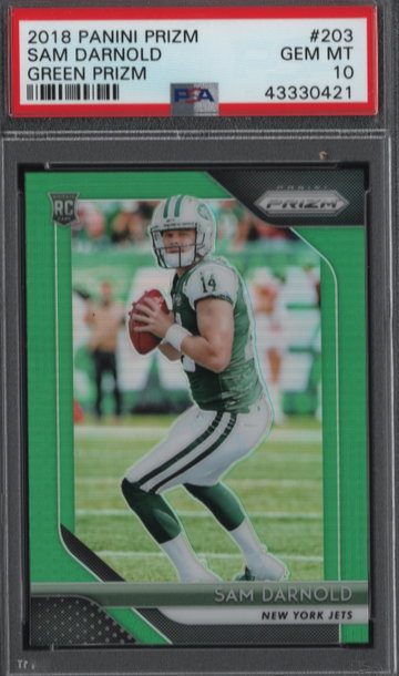 Sam Darnold 2018 Panini Prizm Green Refractor # 203 PSA Gem Mint 10