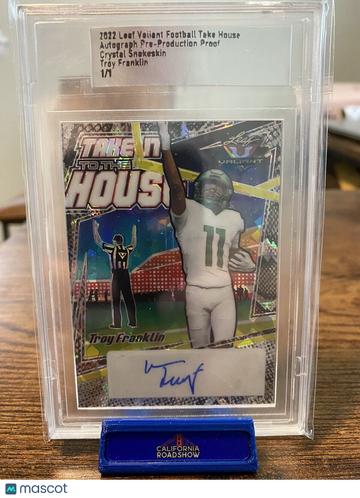 2022 Leaf Valiant Troy Franklin #Proof Crystal Snakeskin Leaf