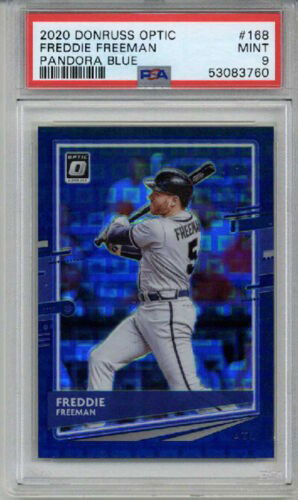 2020 DONRUSS OPTIC PANDORA BLUE #168 FREDDIE FREEMAN BASEBALL CARD PSA 9 LOW POP