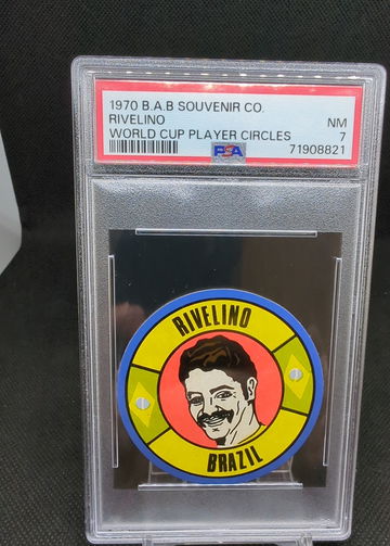 1970 B.A.B. Souvenir Co. World Cup Player Circles Rivelino PSA 7