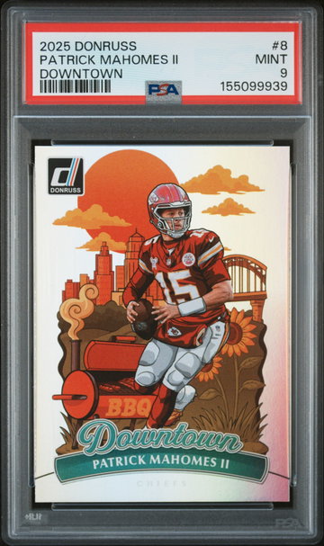 2025 Panini Donruss Downtown Patrick Mahomes II #8 PSA 9