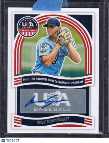2024 Panini Stars & Stripes USA Baseball Kruz Schoolcraft #NTS-KS 16U/17U National Team Signatures AU