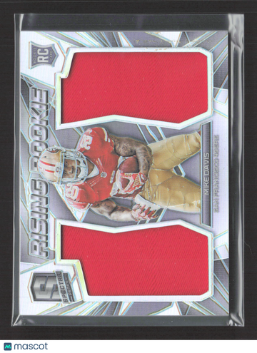 2015 Panini Spectra Prizm Rising Rookie Mike Davis #RR-MD Dual Jersey Patch 058/199