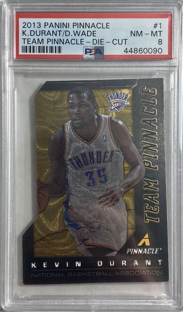 KEVIN DURANT DWAYNE WADE DIE CUT SP /99 DIE CUT PSA 8 2013 TEAM PINNACLE ~POP 1~