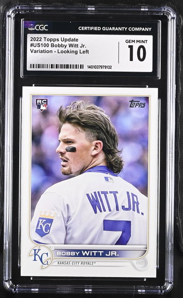 2022 TOPPS BOBBY WITT JR. UPDATE VARIATION - LOOKING LEFT #US100 CGC 10