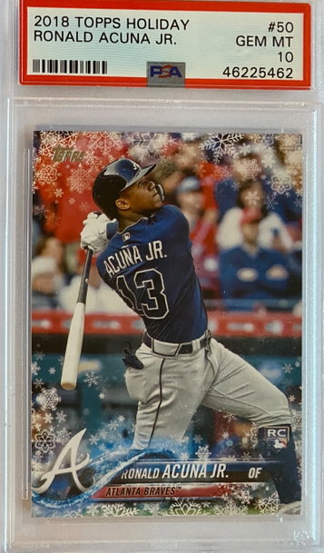 RONALD ACUNA Jr. 2018 Topps Holiday Walmart Exclusive! Sp Rc! PSA 10! LOW POP!