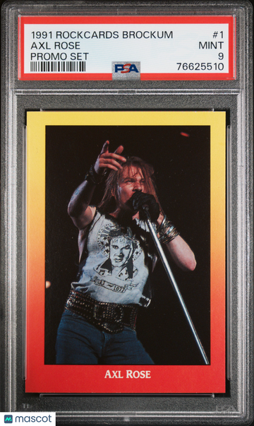 1991 Rockcards Brockum Promo Set Axl Rose #1 PSA 9