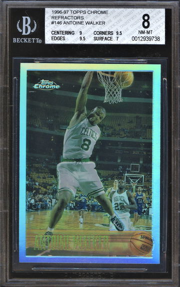 1996 Topps Chrome Refractor Antoine Walker BGS 8