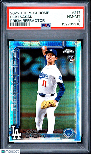 2025 Topps Chrome Roki Sasaki #217 Prism Refractor PSA 8