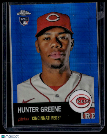 2022 Topps Chrome Platinum Anniversary Hunter Greene #77 Blue Prism Refractor
