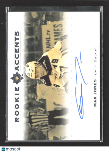 2020 Upper Deck Ultimate Collection Rookie Accents Max Jones #RA-MJ Auto