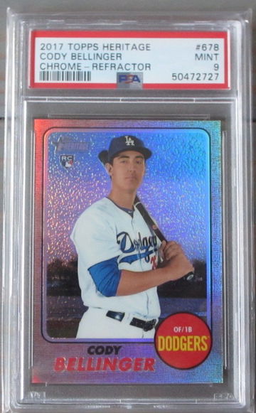 Cody Bellinger RC 2017 Topps Heritage Chrome Refractor #/568 PSA 9