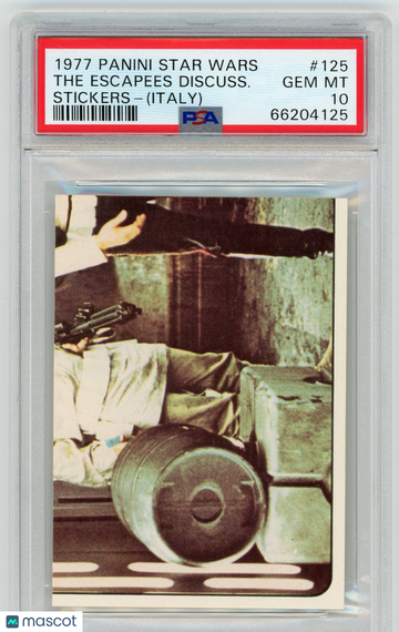 1977 Panini Stickers Star Wars (Italy) The Escapees Discuss.. . #125 PSA 10