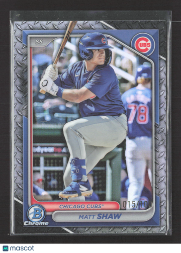 2024 Bowman Chrome Matt Shaw #BDC-26 Black Diamond Refractor 015/100
