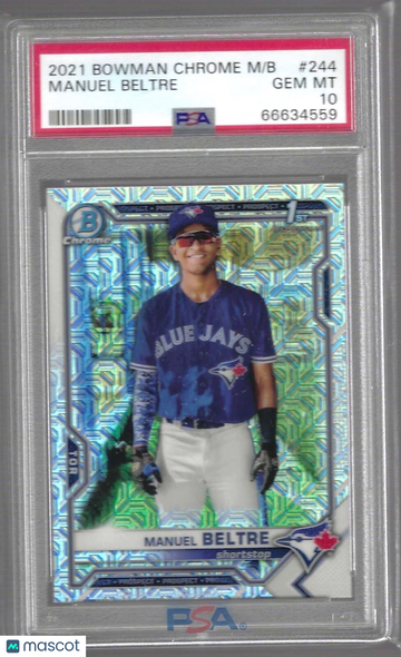 2021 Bowman Chrome Mega Box Manuel Beltre #244 PSA 10