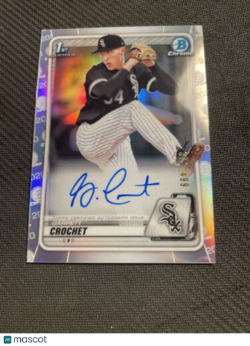 2020 Bowman Chrome Draft 1st Refractor Auto RC #/499 Garrett Crochet