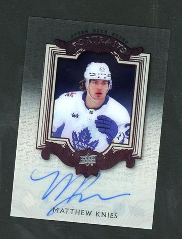2023 Upper Deck Clear Cut Matthew Knies Portraits VG Toronto Maple Leafs Auto