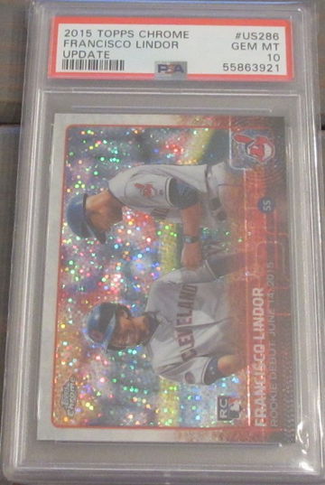 Francisco Lindor RC 2015 Topps Chrome Update #US286 PSA 10 Sparkle