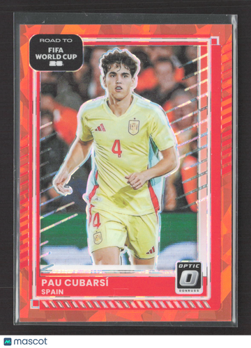 2025 Panini Donruss Road to FIFA World Cup 26 Optic Prizm Pau Cubarsí #16 Red Velocity /99