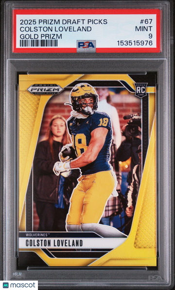 2025 Panini Prizm Draft Picks Colston Loveland #67 Gold PSA 9